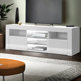 Low Lying White LED Entertainment Unit High Gloss