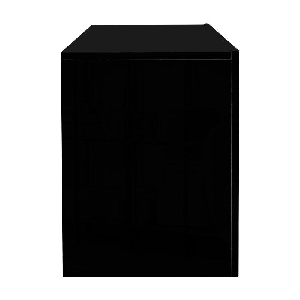 Black LED Entertainment Unit With Built-In RGB LED Lighting