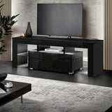 Black LED Entertainment Unit With Built-In RGB LED Lighting