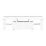 White LED Entertainment Unit With Built-In RGB LED Lighting