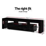 Ember Entertainment Unit TV Cabinet LED 189cm Black