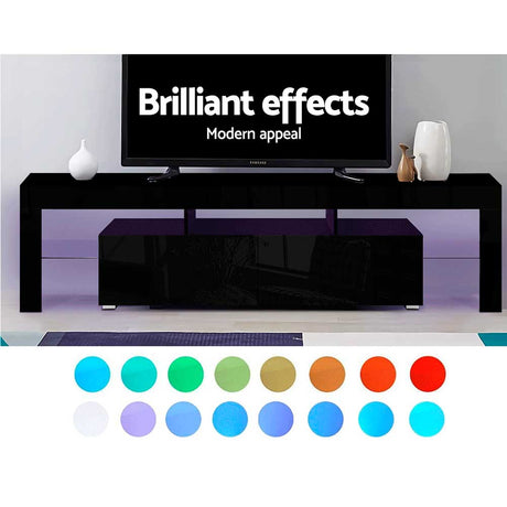Ember Entertainment Unit TV Cabinet LED 189cm Black
