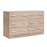 6-Drawer Wood Colour Lowboy