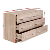 6-Drawer Wood Colour Lowboy