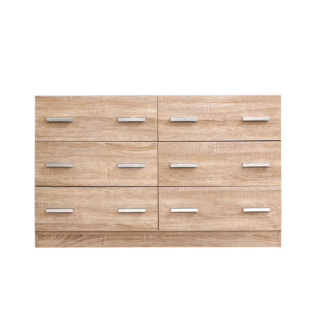 6-Drawer Wood Colour Lowboy