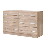 6-Drawer Wood Colour Lowboy