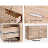 6-Drawer Wood Colour Lowboy