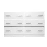 White 6-drawer Melamine Lowboy