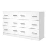 White 6-drawer Melamine Lowboy