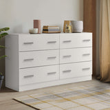 White 6-drawer Melamine Lowboy