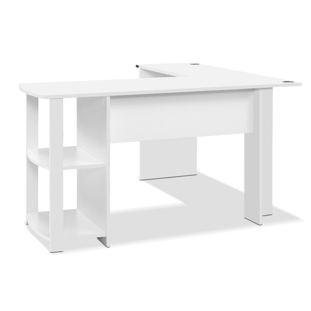 Computer Desk Shelf L-Shape White