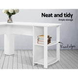 Computer Desk Shelf L-Shape White