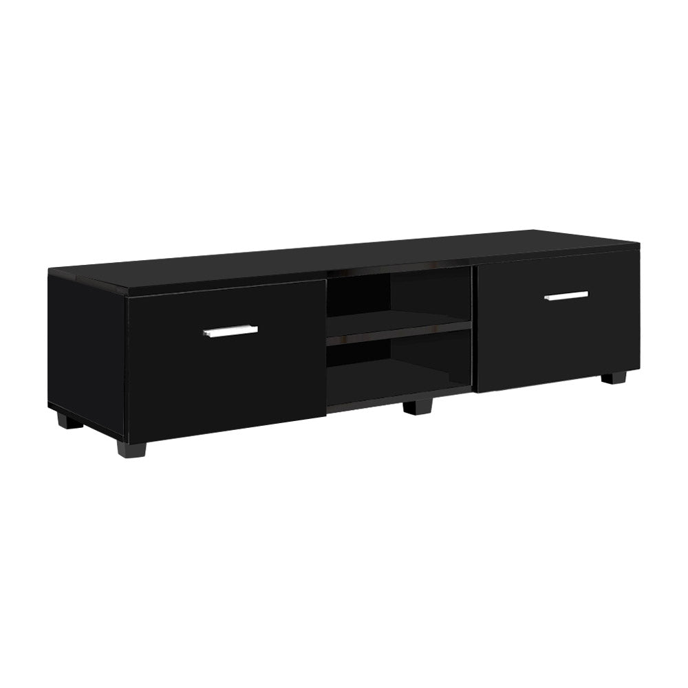 Black Entertainment Unit Low Lying 2 Drawers