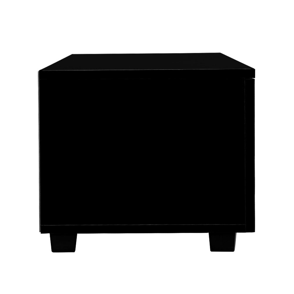 Black Entertainment Unit Low Lying 2 Drawers