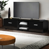 Black Entertainment Unit Low Lying 2 Drawers