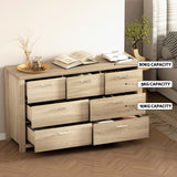 7 Drawers Dresser Oak