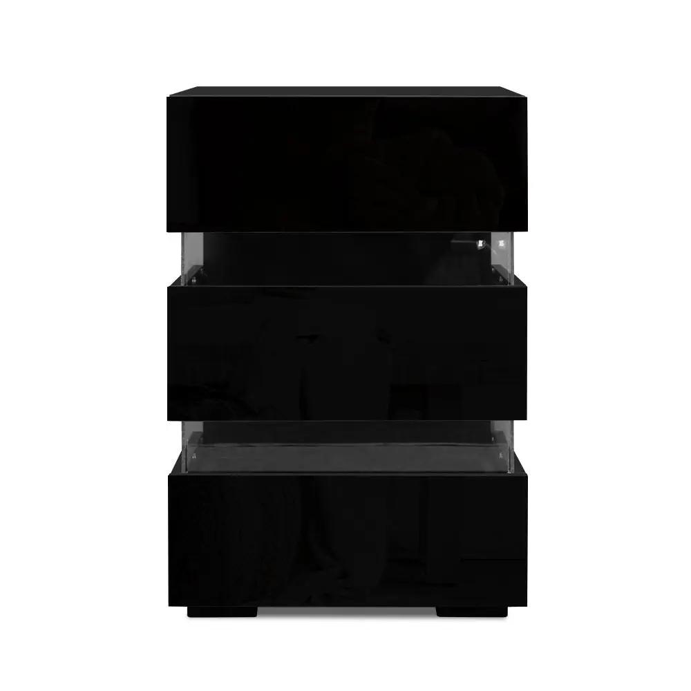 Customisable LED Black Bedside Table