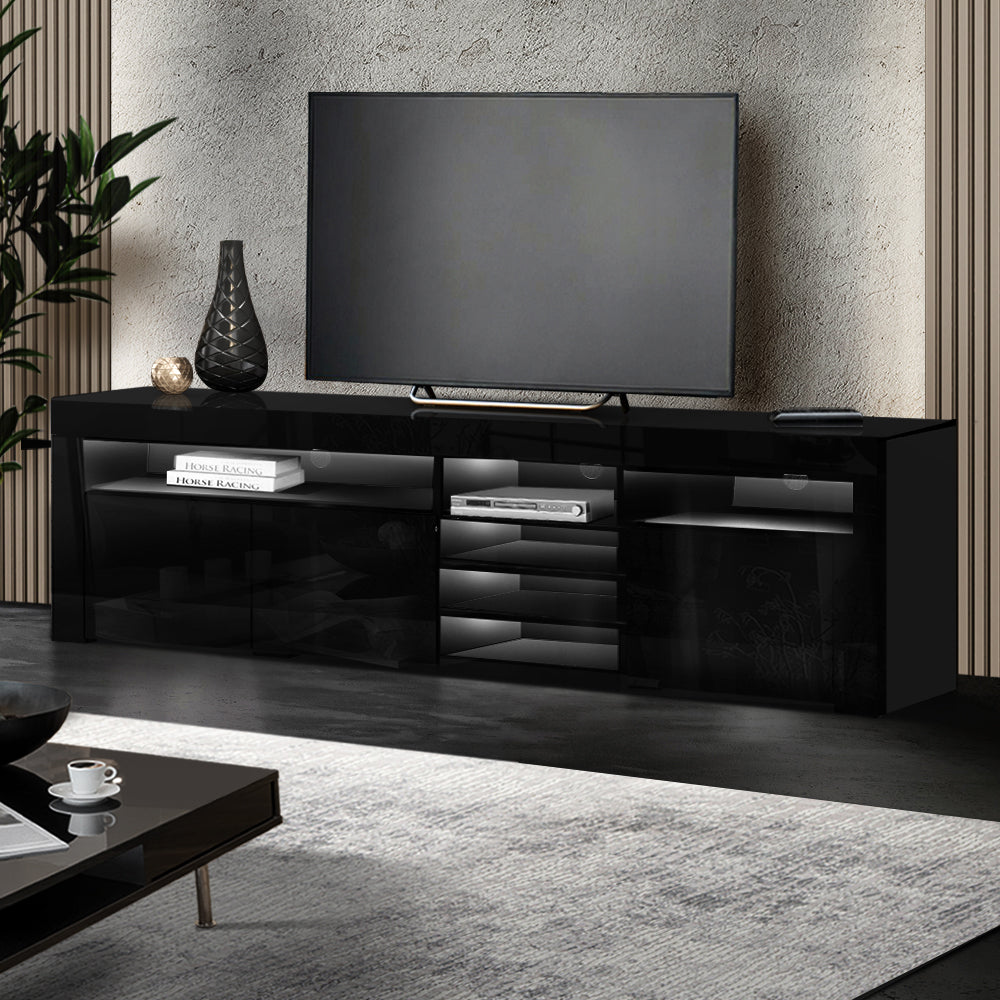 Entertainment Unit TV Cabinet LED 160cm Black Anna