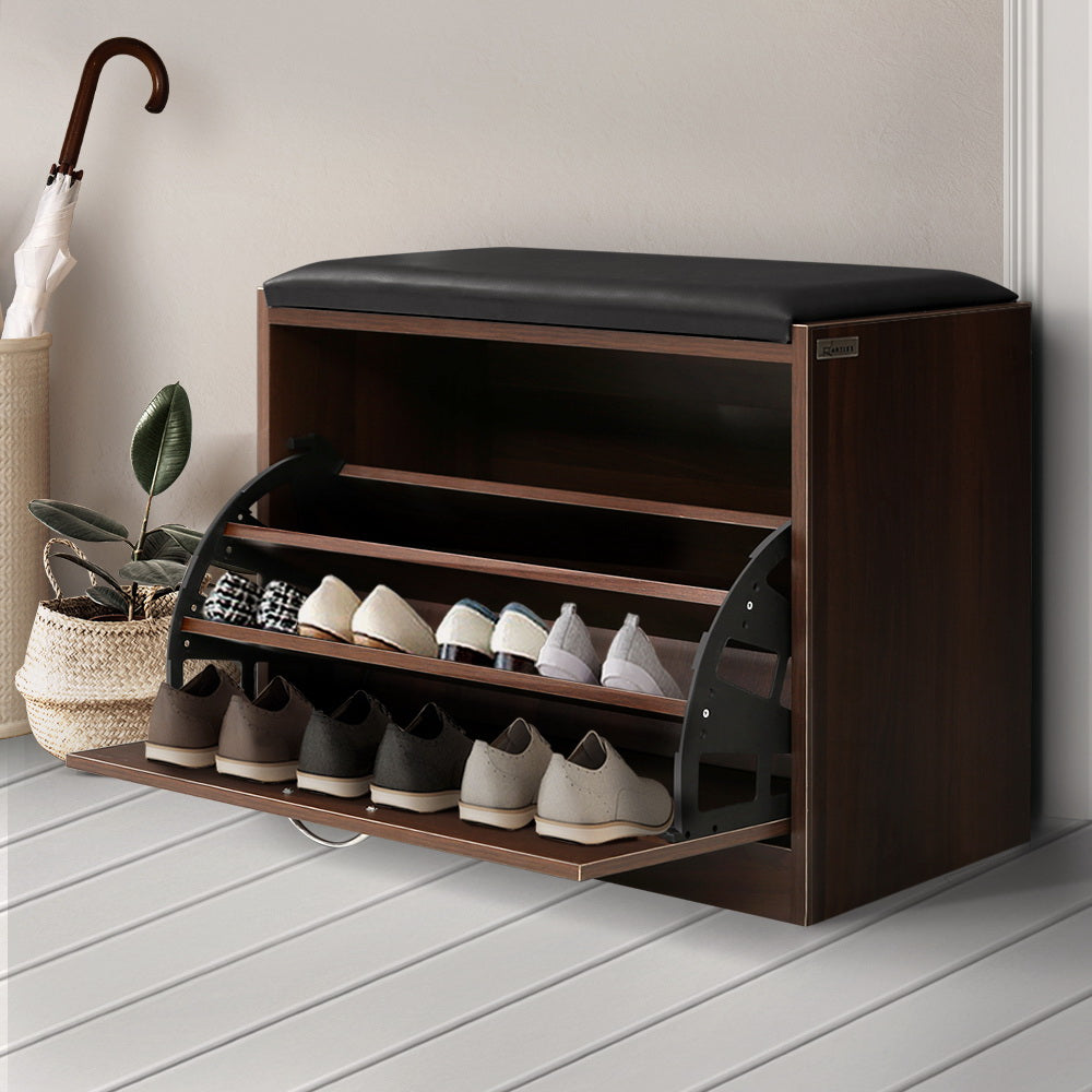 Shoe Storage Bench Walnut - Upto 15 Pairs