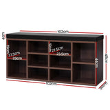 Shoe Cabinet Bench Walnut - 10 Pairs