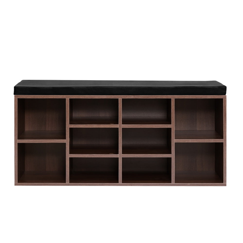 Shoe Cabinet Bench Walnut - 10 Pairs