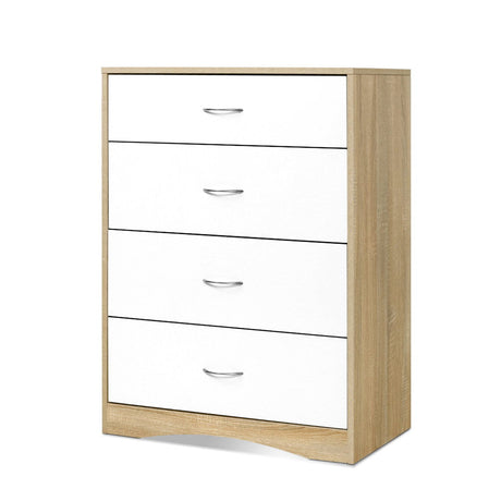 white and Natural two tone chest of drawers