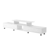 TV Cabinet Entertainment Unit Stand Wooden 160CM To 220CM Lowline Storage Drawers White