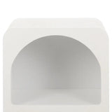 White ARCHED Bedside Table