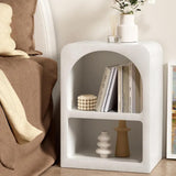 White ARCHED Bedside Table