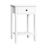 White Single Drawer Bedside Table