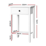 White Single Drawer Bedside Table