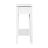 White Single Drawer Bedside Table