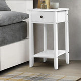 White Single Drawer Bedside Table