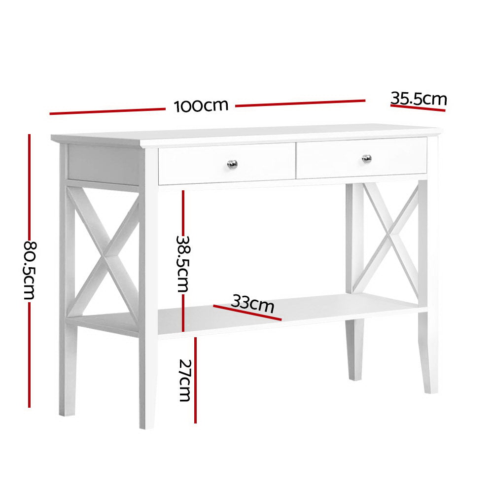 White Café Hall Table