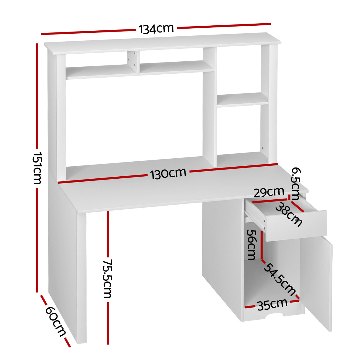 The Artiss White Computer Desk