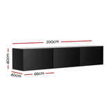 Hugo Entertainment Unit 200cm Black High Gloss