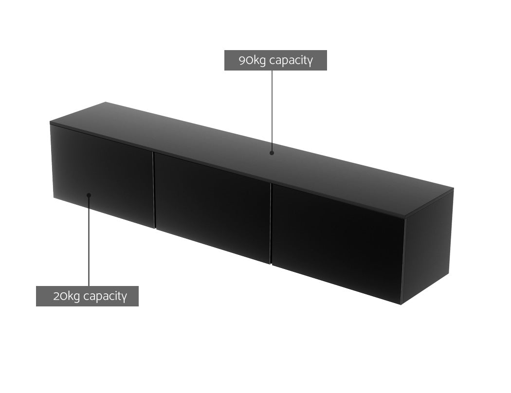 Hugo Entertainment Unit 200cm Black High Gloss