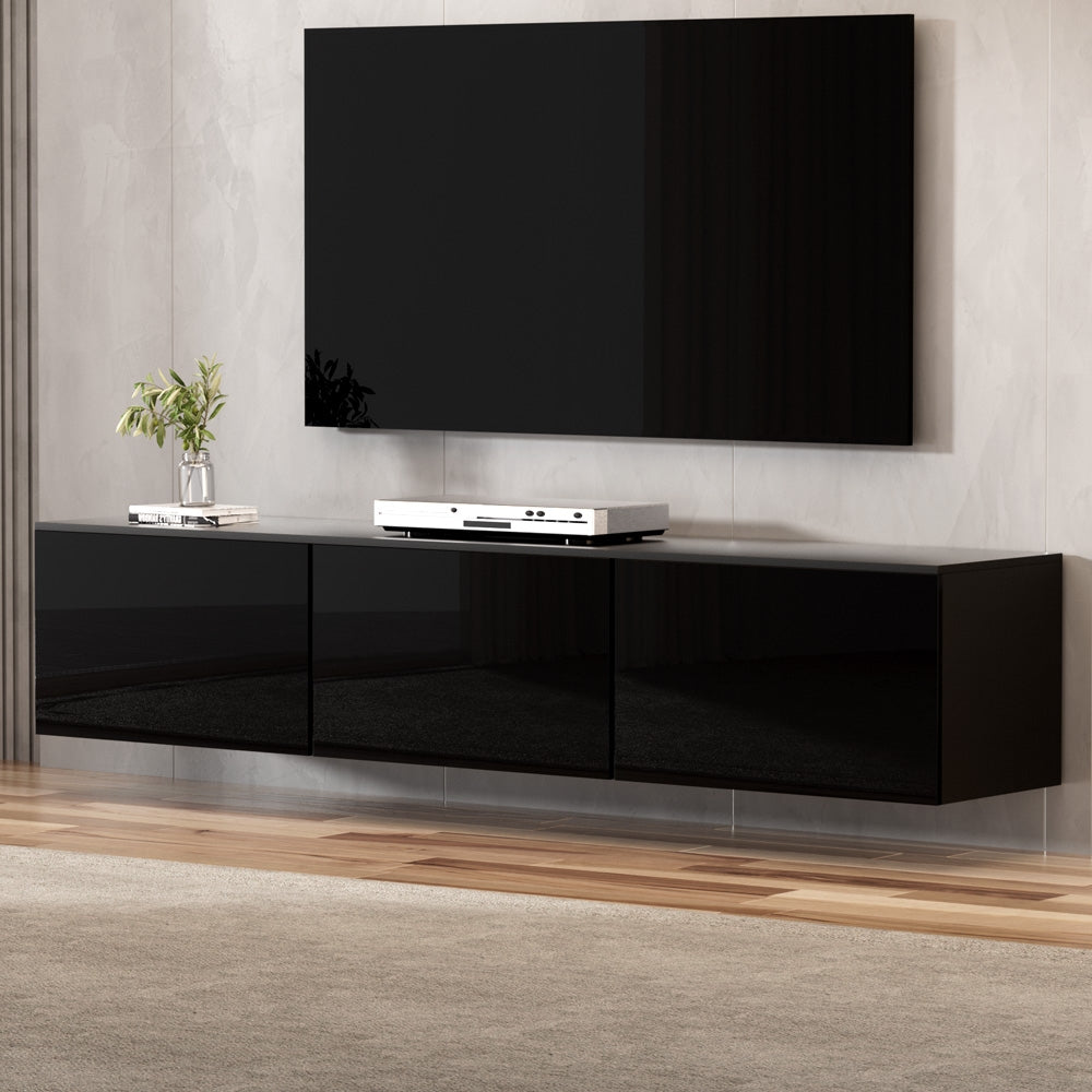 Hugo Entertainment Unit 200cm Black High Gloss