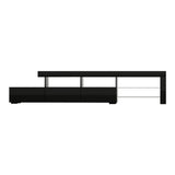 Entertainment Unit TV Cabinet RGB LED lighting 215cm Black