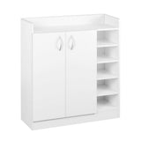 2 Doors Shoe Cabinet Storage Cupboard - White