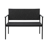 Gardeon Outdoor Garden Bench Seat Rattan Chair Steel Patio Furniture Park Grey