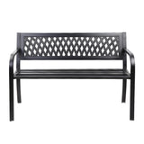 Gardeon Outdoor Garden Bench Seat Steel Outdoor Furniture 2 Seater Park Black