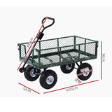 Gardeon Mesh Garden Steel Cart - Green