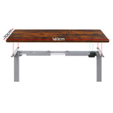 Standing Desk Motorised Rustic Brown & Grey