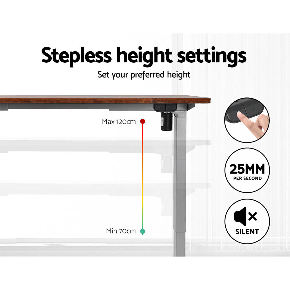 Standing Desk Motorised Rustic Brown & Grey