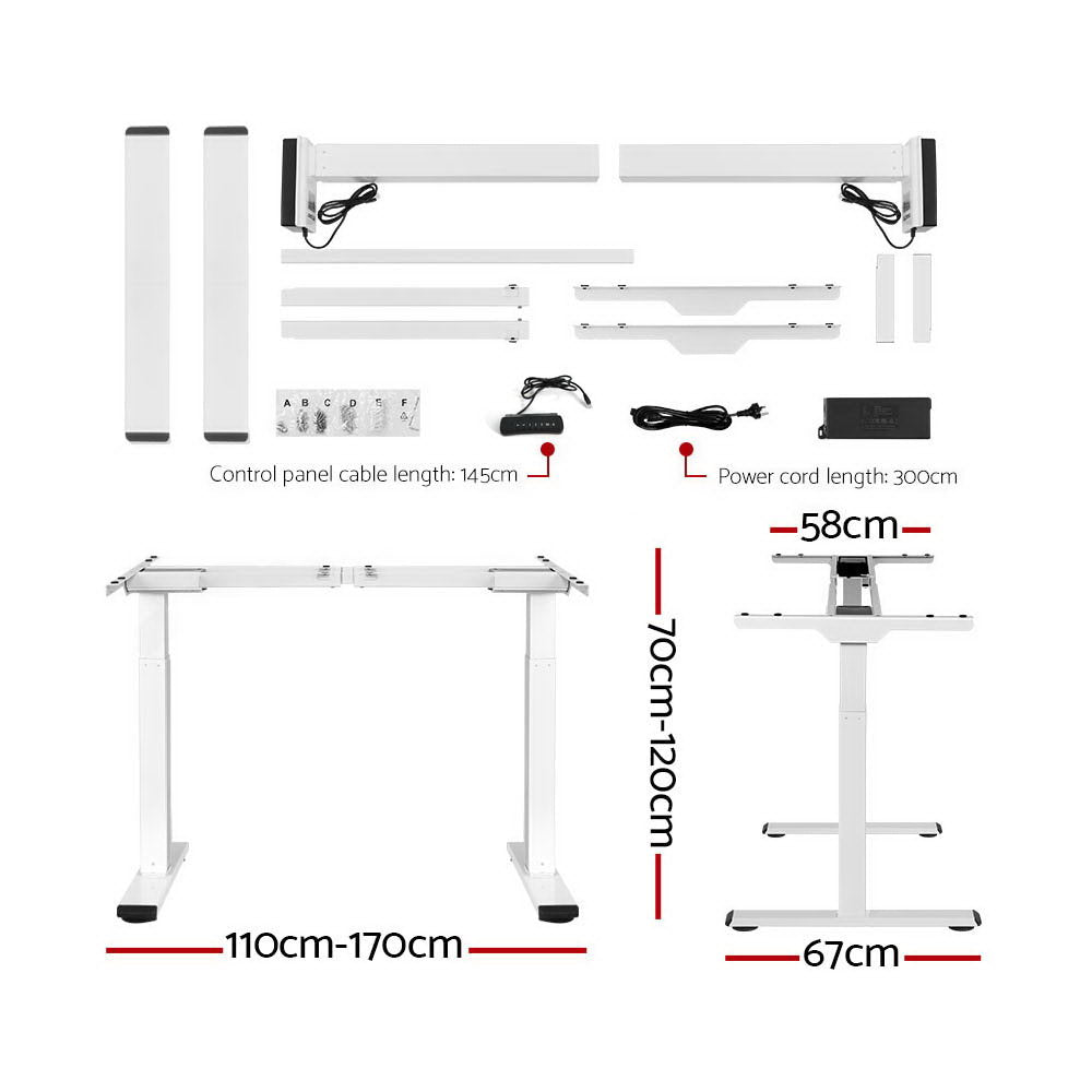 Standing Desk Motorised 120CM Black & White