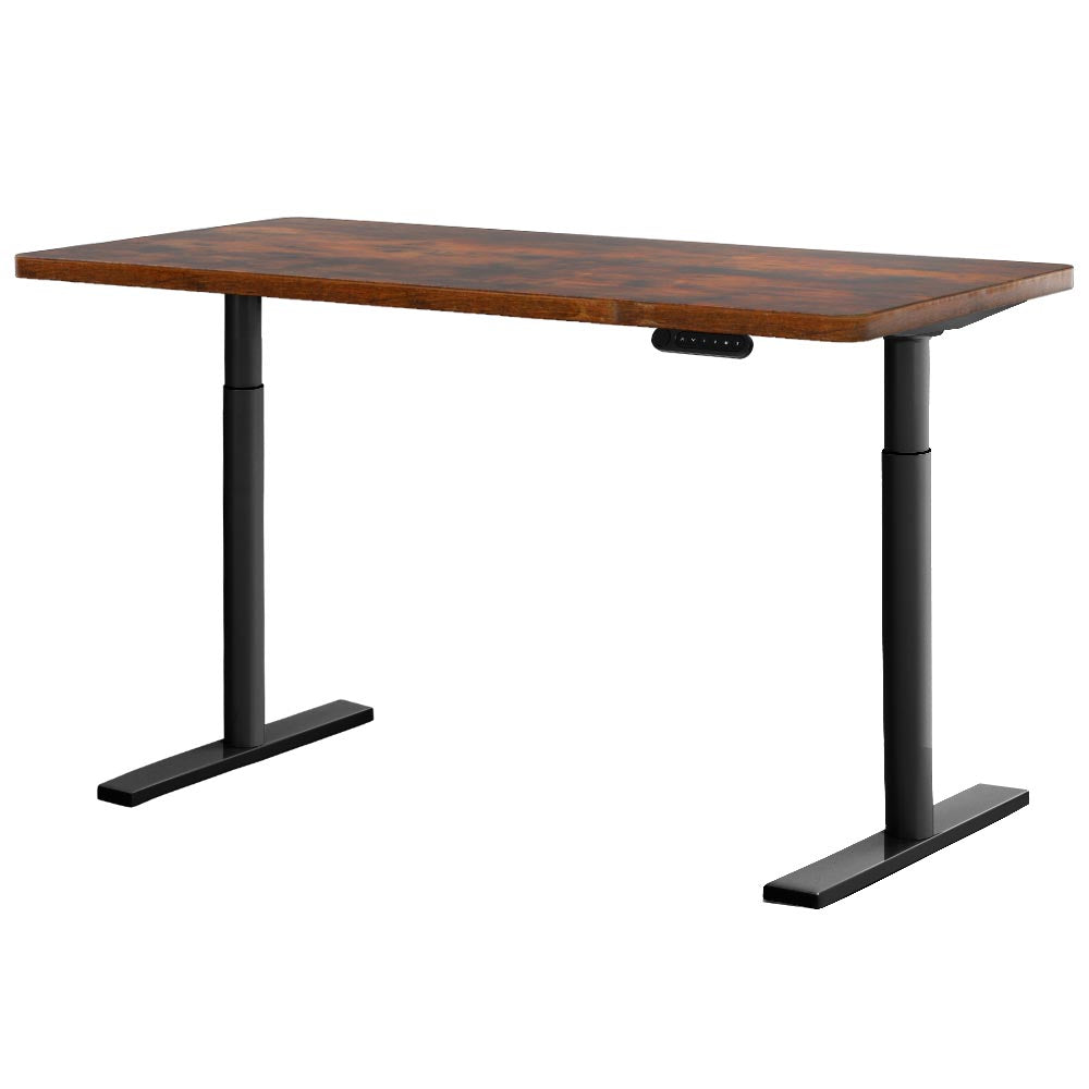 Standing Desk Motorised Black & Rustic Brown