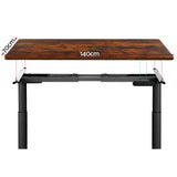 Standing Desk Motorised Black & Rustic Brown