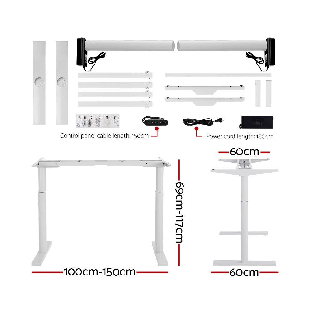 Standing Desk Motorised Black & White