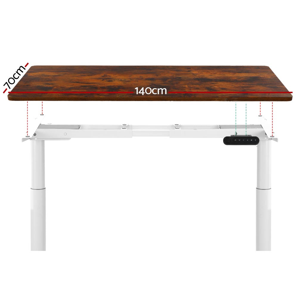 Standing Desk Motorised 140CM Rustic Brown